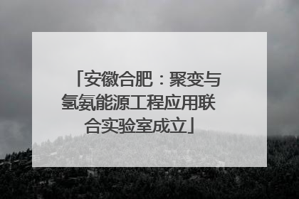 安徽合肥：聚变与氢氨能源工程应用联合实验室成立