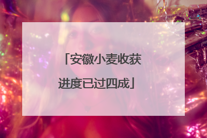 安徽小麦收获进度已过四成