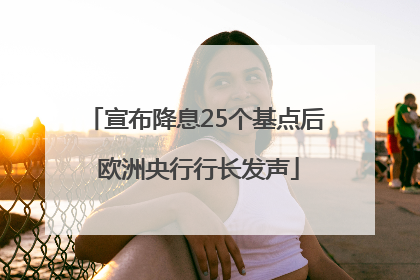 宣布降息25个基点后 欧洲央行行长发声