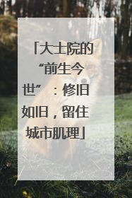 大士院的 “前生今世”：修旧如旧，留住城市肌理
