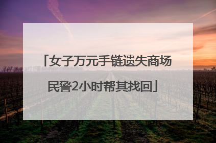 女子万元手链遗失商场 民警2小时帮其找回