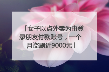 女子以点外卖为由登录朋友付款账号，一个月盗刷近9000元