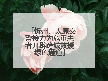 忻州、太原交警接力为危重患者开辟跨城救援绿色通道