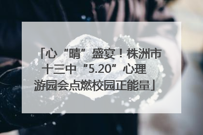 心“晴”盛宴！株洲市十三中“5.20”心理游园会点燃校园正能量