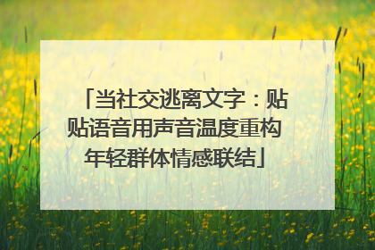 当社交逃离文字：贴贴语音用声音温度重构年轻群体情感联结