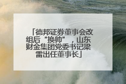 德邦证券董事会改组后“换帅”，山东财金集团党委书记梁雷出任董事长