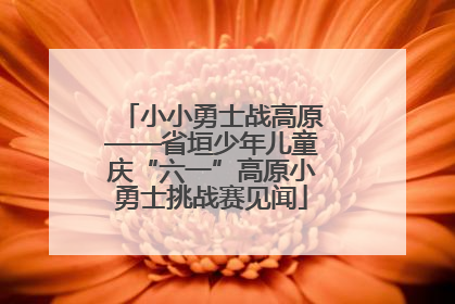 小小勇士战高原——省垣少年儿童庆“六一”高原小勇士挑战赛见闻