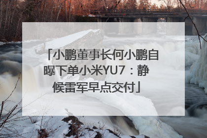 小鹏董事长何小鹏自曝下单小米YU7：静候雷军早点交付