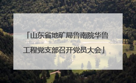 山东省地矿局鲁南院华鲁工程党支部召开党员大会