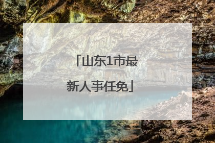 山东1市最新人事任免