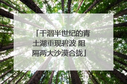 干涸半世纪的青土湖重现碧波 阻隔两大沙漠合拢