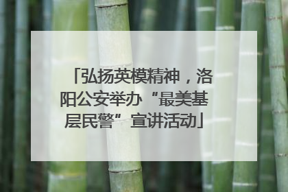 弘扬英模精神，洛阳公安举办“最美基层民警”宣讲活动