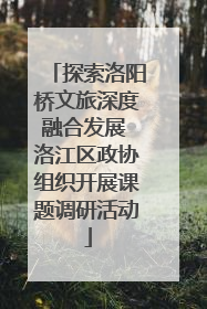 探索洛阳桥文旅深度融合发展 洛江区政协组织开展课题调研活动