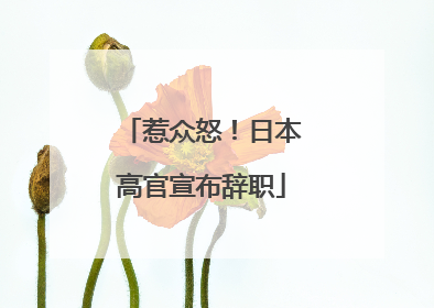 惹众怒！日本高官宣布辞职