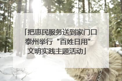 把惠民服务送到家门口 泰州举行“百姓日用”文明实践主题活动