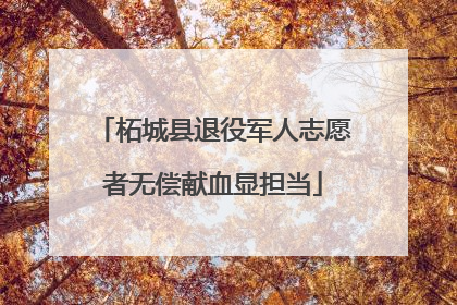 柘城县退役军人志愿者无偿献血显担当