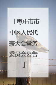 枣庄市市中区人民代表大会常务委员会公告