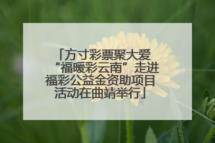 方寸彩票聚大爱 “福暖彩云南”走进福彩公益金资助项目活动在曲靖举行