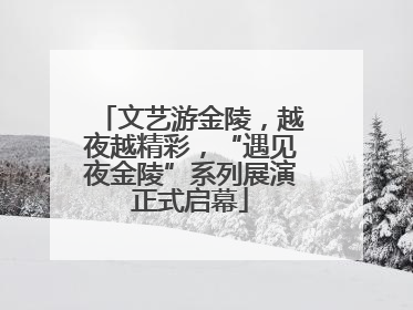 文艺游金陵，越夜越精彩，“遇见夜金陵”系列展演正式启幕