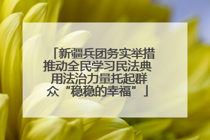 新疆兵团务实举措推动全民学习民法典 用法治力量托起群众“稳稳的幸福”