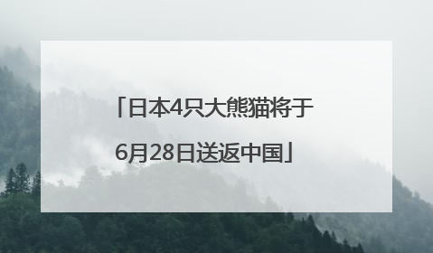 日本4只大熊猫将于6月28日送返中国