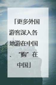 更多外国游客深入各地游在中国、“购”在中国