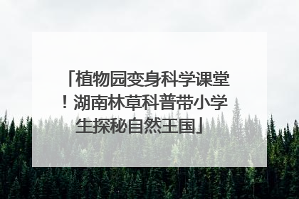 植物园变身科学课堂！湖南林草科普带小学生探秘自然王国