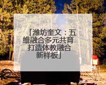 潍坊奎文：五维融合多元共育 打造体教融合新样板