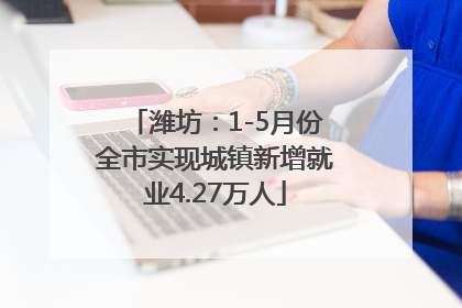 潍坊：1-5月份全市实现城镇新增就业4.27万人