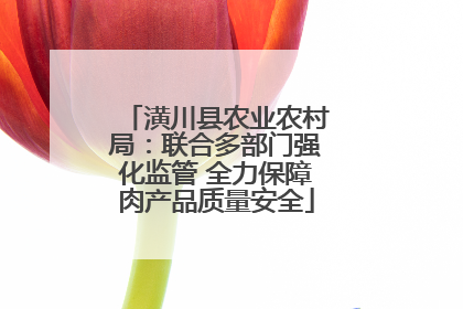 潢川县农业农村局：联合多部门强化监管 全力保障肉产品质量安全
