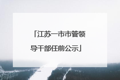 江苏一市市管领导干部任前公示