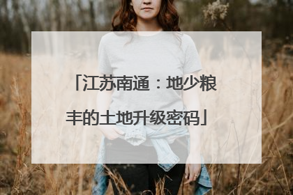 江苏南通：地少粮丰的土地升级密码
