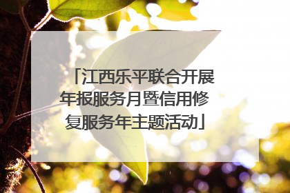 江西乐平联合开展年报服务月暨信用修复服务年主题活动