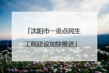 沈阳市一重点民生工程建设加快推进