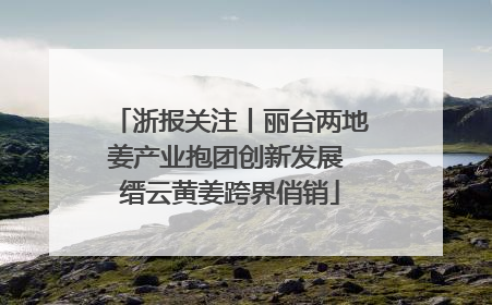 浙报关注丨丽台两地姜产业抱团创新发展 缙云黄姜跨界俏销