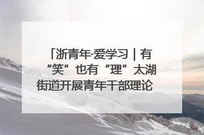 浙青年·爱学习｜有“笑”也有“理”太湖街道开展青年干部理论宣讲“开放麦”
