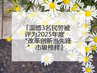淄博3名民警被评为2025年度“改革创新当先锋” 市级榜样