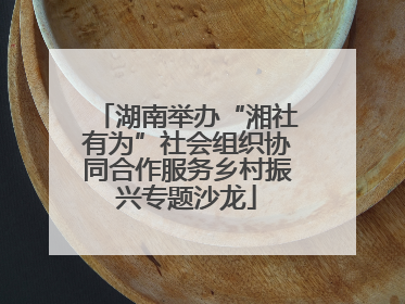 湖南举办“湘社有为”社会组织协同合作服务乡村振兴专题沙龙