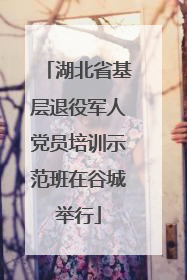 湖北省基层退役军人党员培训示范班在谷城举行