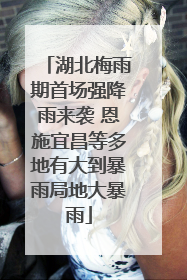 湖北梅雨期首场强降雨来袭 恩施宜昌等多地有大到暴雨局地大暴雨