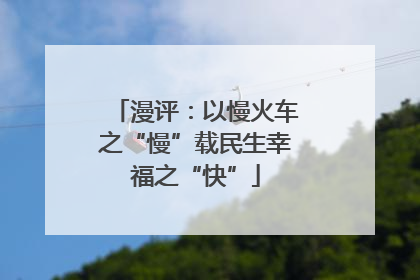 漫评：以慢火车之“慢”载民生幸福之“快”