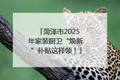 菏泽市2025年家装厨卫“焕新”补贴这样领！