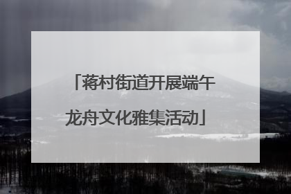 蒋村街道开展端午龙舟文化雅集活动