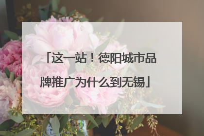 这一站！德阳城市品牌推广为什么到无锡