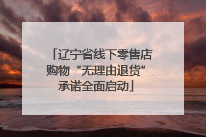 辽宁省线下零售店购物“无理由退货”承诺全面启动