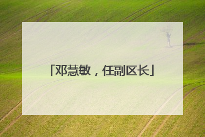 邓慧敏，任副区长