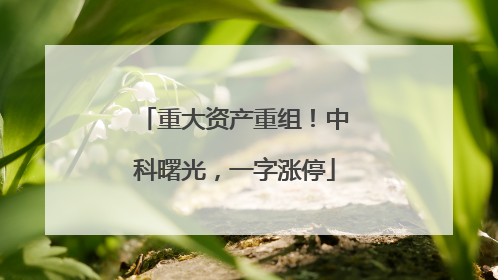 重大资产重组！中科曙光，一字涨停