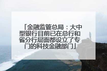 金融监管总局：大中型银行目前已在总行和省分行层面都设立了专门的科技金融部门