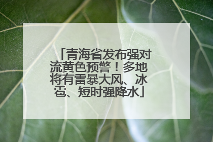 青海省发布强对流黄色预警！多地将有雷暴大风、冰雹、短时强降水