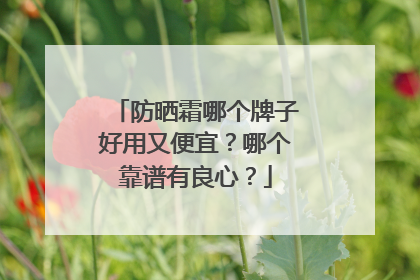 防晒霜哪个牌子好用又便宜？哪个靠谱有良心？
